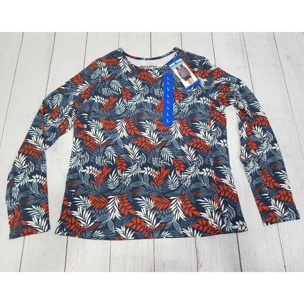 Hang Ten Long Sleeve Sun Tee Womens Size Large